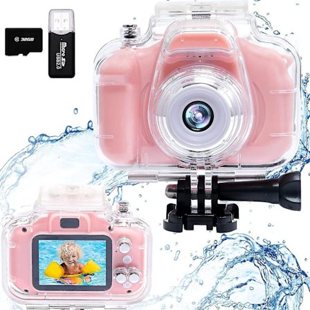 Kids Camera Underwater Waterproof Digital Camera For Kids 2 Inch Ips Screen X200 Hd Kids Video Action Camera For 3-10 Year Old Girls Boys Gift