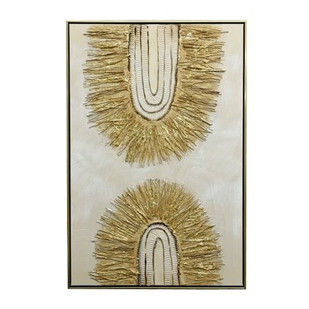 Boho-maalaus canvasille – 60x90cm, monivärinen ja kultainen