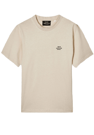 Mads Nørgaard Cotton Jersey Frode Logo Tee FAV T-shirts Herr Beige S