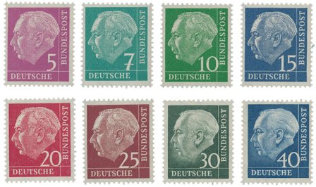 Tyskland 1954 - MICHEL 179y-260y - Postfrisk