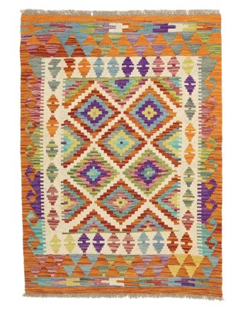 Tissé À La Main Kilim Afghan Old Style Tapis 80X117 De Laine Petit