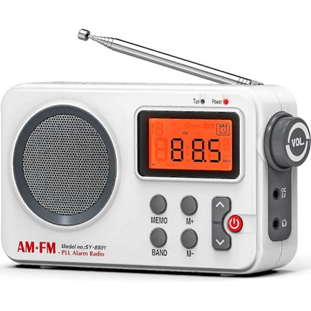 FM/AM (MW) bärbar radio, liten bärbar radio, transistorradio med utmärkt mottagning och hög ljudkvalitet, syn
