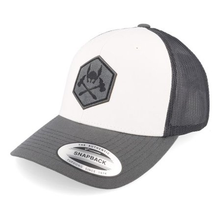 Vikings - Vit trucker Keps - Hammers And Helmet Cross Dark Grey/White Trucker @ Hatstore