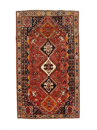 Noué À La Main Shiraz Tapis 163X270 De Laine Rouge Foncé/Marron