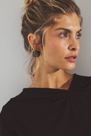 NA-KD Earrings with Gem Detail - Smykker - Sort - One Size