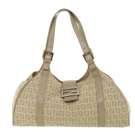 Fendi Vintage, Pre-owned Shoulder Bags Beige, Dames, Maat:ONE Size,Canvas