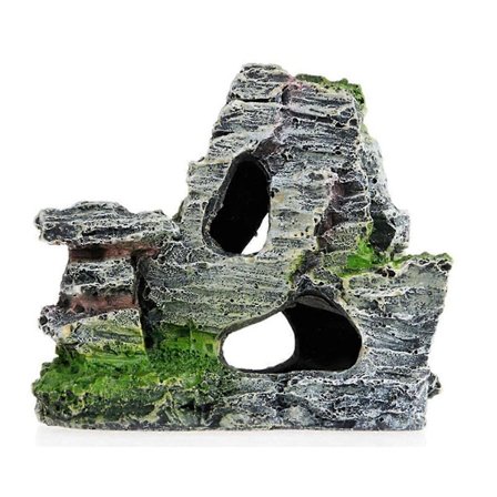Klatreutstyr for kjæledyr, harpikspynt, akvarium landskapsdekorasjon, harpiks fjellformasjon, akvarium dekorasjon B