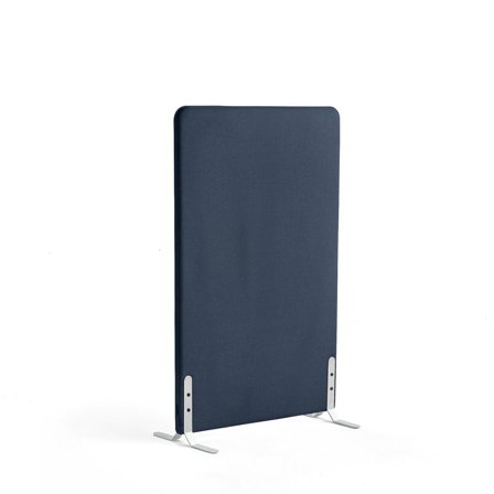 Skærmvæg ZONE, 1360x800x46 mm, stof Hush, hvide ben, marineblue