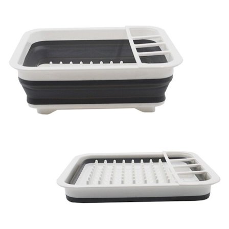 Firkant avløpskurv sammenleggbar sil silikon kjøkkenoppbevaringspose frukt- og grønnsaksfilter sammenleggbar kurv