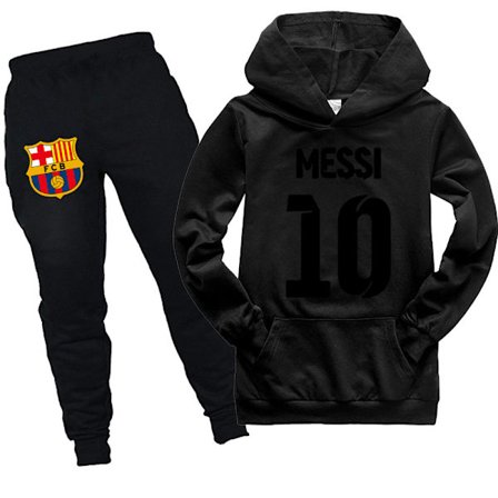 MESSI CR7 Ronaldo Poikien Treeningpuku Jalkapallo Huppari Collegepaita Toppi + Housut Asu