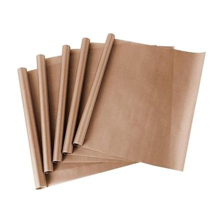 Sæt med 5 teflonark til madlavning, genanvendeligt bagepapir, PTFE teflonblade, til anti-klæbende varmpresseovn 40 x 60 cm varmebestandig 