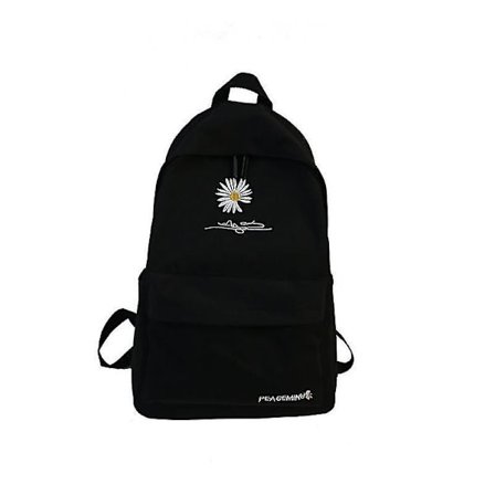 Korean Style Solid Color Casual School Bag Fresh Flower Student Backpack For Men And Women