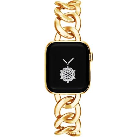 38/40/41/mm 42/44/45mm Dame Guld Klassisk Kæde Smartwatch Remme Kompatibel med Apple Watch Series Band 9/8/7/SE/6/5 Stilfuld Udskiftningsrem GOLD 42/