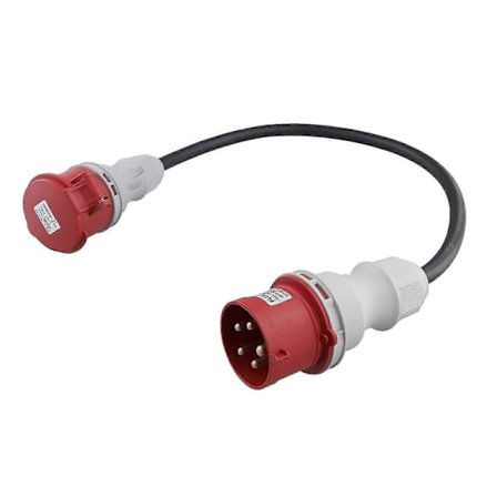 5-polig Adapterkontakt 32A till 16A Kopplingsuttag [3-fas, 400V]-JAN-
