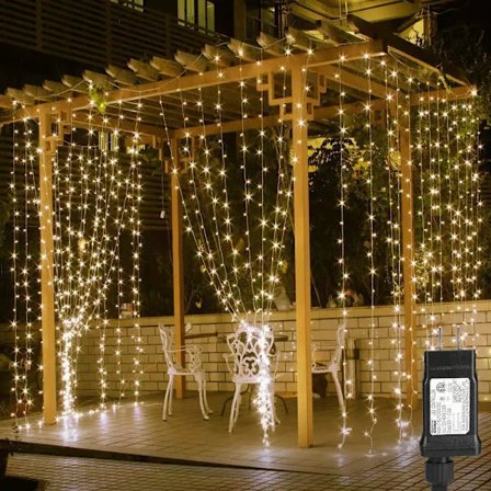 LE Ljusslinga Gardin Batteri eller USB, 3 x 3 m Ljusslinga med Fjärrkontroll, 300 LED Inomhus Utomhus Dekorativ Julbelysning