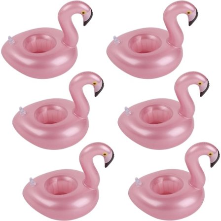 6-pak Pool Drink Holder Floats Mug Holder Drink Floats, Flamingo