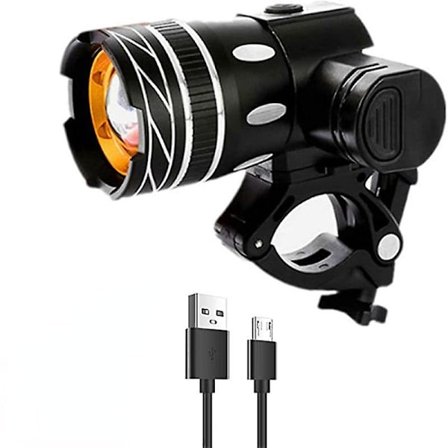 T6 LED-lampa Cykel/cykel/ljus Set USB Uppladdningsbar Strålkastare/ficklampa Vattentät Zoombar Cykellampa För Cykel
