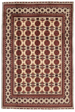 Hand Knotted Kunduz Rug 195X283 Black/Dark Red