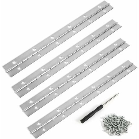 Rustfritt stål piano hengsel, 4 stykker piano hengsel 30 cm, piano hengsel, stang hengsel, rustfritt stål hengsel, piano hengsel for båtskap, 