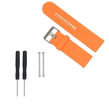 Mjuk Silikonarmband för Garmin Fenix 3/Fenix 3 HR/Fenix 2 etc + Luggar Adaptrar + Verktyg (FMY)