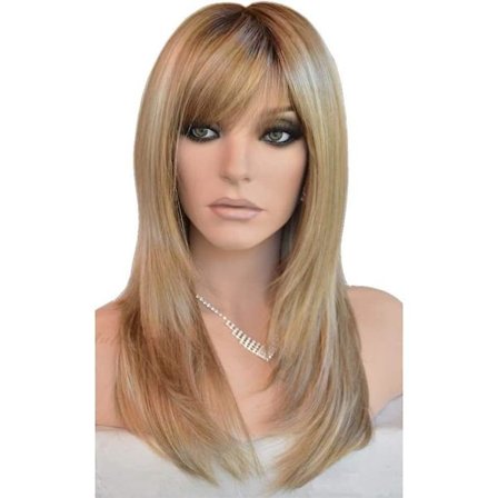 Acsergery Rak Rak Blonde Peruker Importerad Syntetisk Mörk Rot Lager Hög Tandvård Glasyr Present