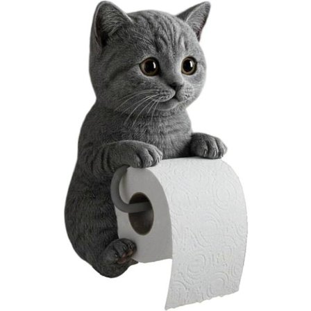 Kat Avis Holder, Sjov 3D Kat Papir Håndklædeholder, Sød Dekorativ Toiletpapirholder Vægmontering til Badeværelse Køkken, [qb]