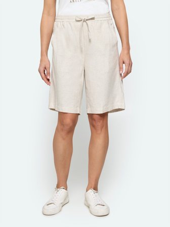 JENSEN - Hør Shorts - Sand Melange