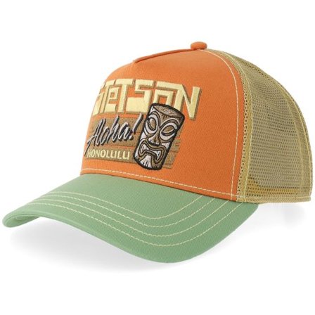 Stetson - Orange trucker Keps - "Honolulu A-frame Trucker Cap " @ Hatstore