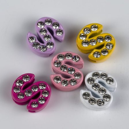 Berlock med Strass & Färg Bostav S - Busy Lizzie