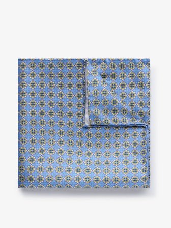 John Henric Men's Light Blue Pocket Square Geometric Size Onesize
