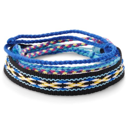 Pulsera de tela surfera multicolor en azul claro para hombres - Pulseras de cuerda
