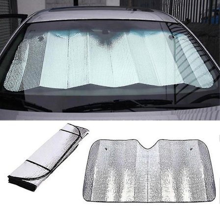 Bilsolskjerm for frontrute, stiv, solskjerm, visir, skjermdeksel, 140 x 70 cm