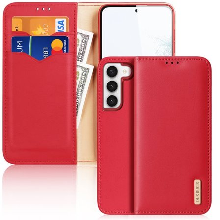 Dux Ducis Hivo etui Samsung Galaxy S23+ flip cover lommebokstativ RFID-blokkering rød