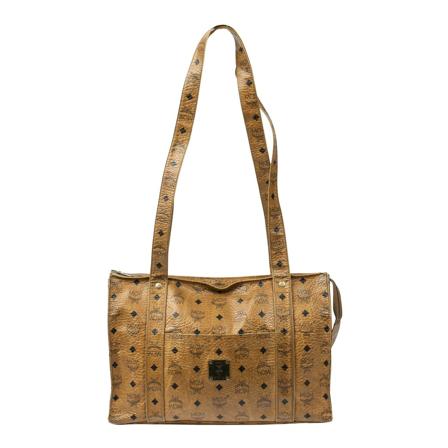 MCM Pre-owned, Long Straps Square Zip Tote Bruin, Dames, Maat:ONE Size,Canvas