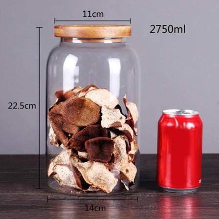 Stor kapacitet hushållsglas förvaringsburk förseglade burkar med trälock Kök spannmål bönor mat godis förvaringsbehållare