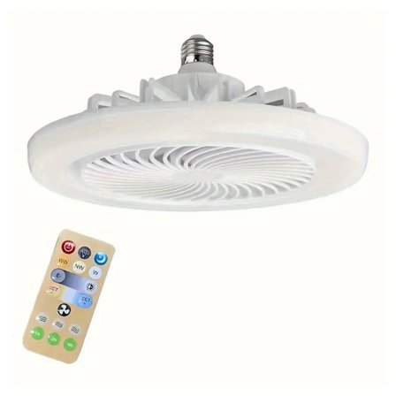 Liten tyst takfläkt med ljus och fjärrkontroll