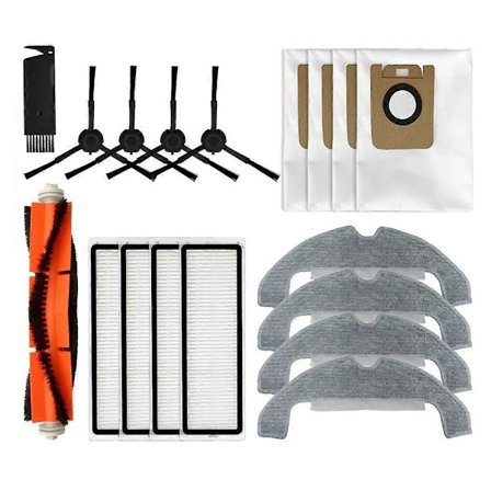 For D10S Plus Rulle Sidebørste Hepa Filter Moppekluter Klut Støvpose Robot Støvsuger Tilbehør Reservedel