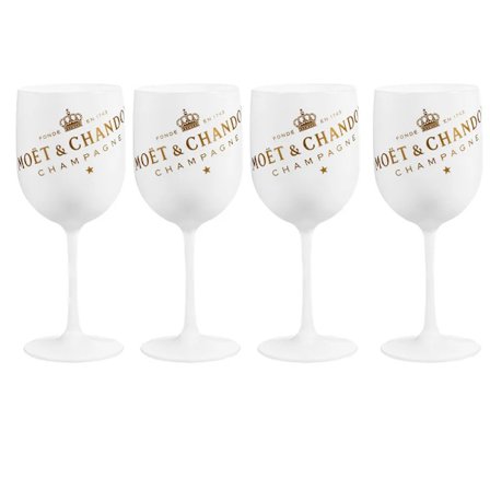 500ml Moet Champagne Flutes Glas Plast Akryl Champagne Glas Vinglas HVID 4STK