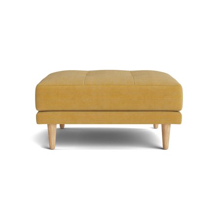 Ontario Gul Cali Puf 81x71x40cm - Funktionel siddeplads med lyse bøgetræsben - Elegant design til stue