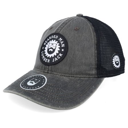 Bearded Man - Grå trucker Keps - Saw Blade Logo 211 Grey/Black Trucker @ Hatstore