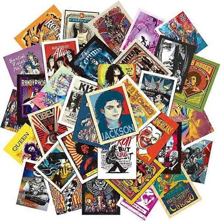 50 stykker retro musikklistermærker, æstetiske dekorative vinylklistermærker Retro musik