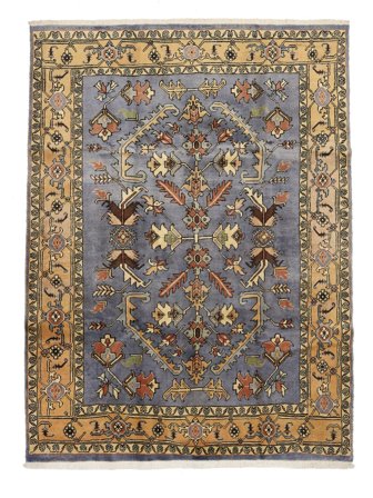 Heriz Rug Hand Knotted 210X284 Brown/Black Persia