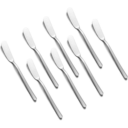 Ostekniv, klassisk rustfrit stål smørekniv (til ost, gelé, marmelade og desserter), sæt med 8 appetizer-knive.