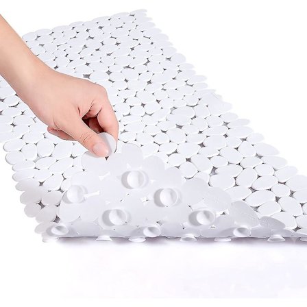 Brusebade måtte, skridsikker bademåtte badekar måtte med sugekopper og drænhuller, god