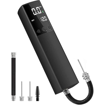 Elektrisk ballpumpe, smart luftpumpe, bærbar rask ballpumping med nøyaktig trykkmåler og digital LCD-skjerm for fotball, basketball, volleyball