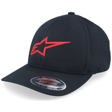 Alpinestars - Zwart flexfit Cap - Ageless Curve Black/Red Flexfit @ Hatstore