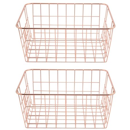 Gull 2-paks trådkurvsett, dekorhåndverk Kjøkkenorganisering.for skap, skap, pantries, kontor