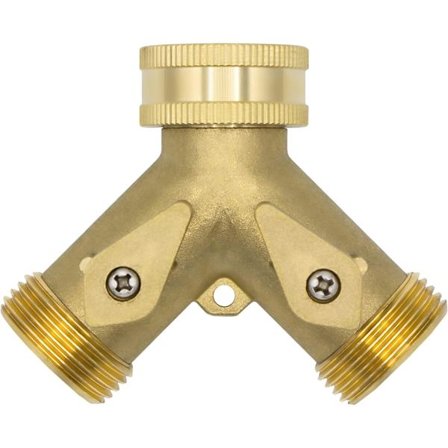 2-vägs Y-fördelare, 3/4" hane, mässing, med avstängningsventiler, ZQKLA