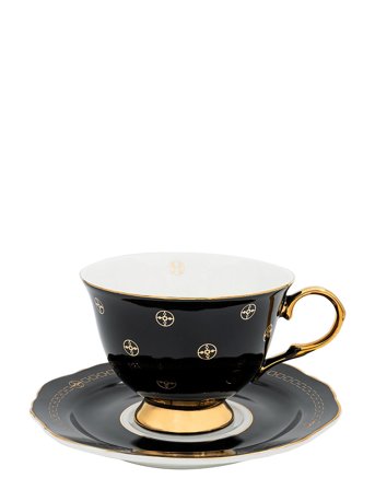 Hilke Collection Cup With Saucer - Anima Gemella Nero - Black - 22 CL