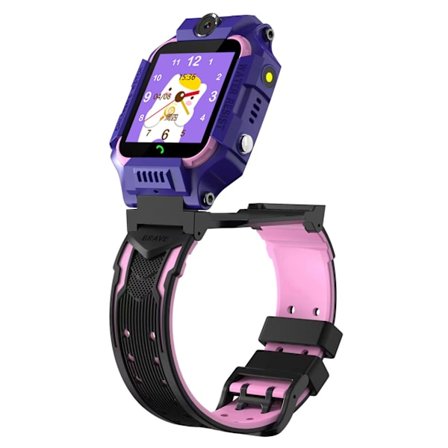4G Smartklokke for Barn, Roterende Fotografering, Toveis Samtale, Egnet for 3-12 År Lilla
